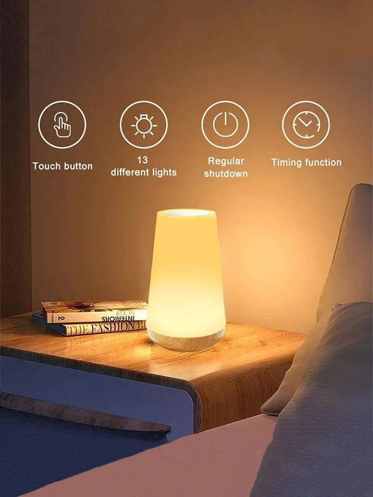Description Picture 4 of itemLED 13 Color Night Light USB Rechargeable RGB Dining Room Bedroom Touch Table Lamp for Children's Night Bedside Night lamp
