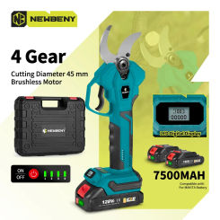 NEWBENY 45mm 4 Gears Brushless Electric Pruner Shear Efficient Rechargeable Garden Beautify Power Tools For Makita 18V Battery