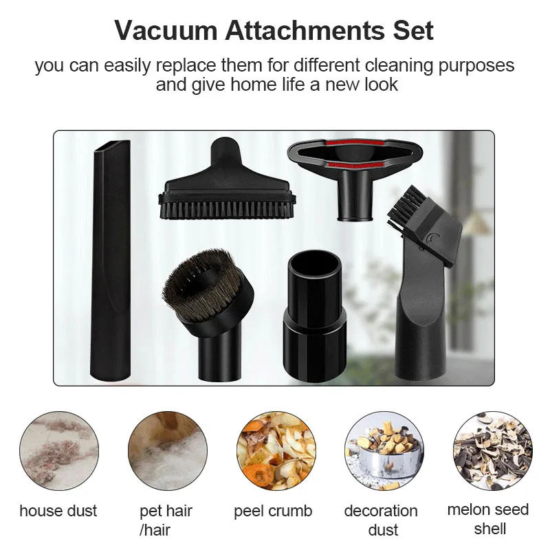 Description Picture 2 of item6 pcs/1 pcs Brush Head Nozzle With 32 / 35mm Adapter Spare Parts Crevice Dust Collector Vacuum Cleaner Replacement Attachment