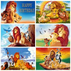 The Lion King Backdrop Birthday Party Newborn Baby Boy Background Tropical Jungle Lion Simba Photo Banner Props Decors Poster