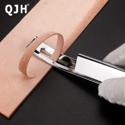4Pcs Metal Leather Safety Beveler DIY Cutting Tool Kits with 3Pcs Replacement Skiver Blade,  Thinning Leather Craft-Black/Silver