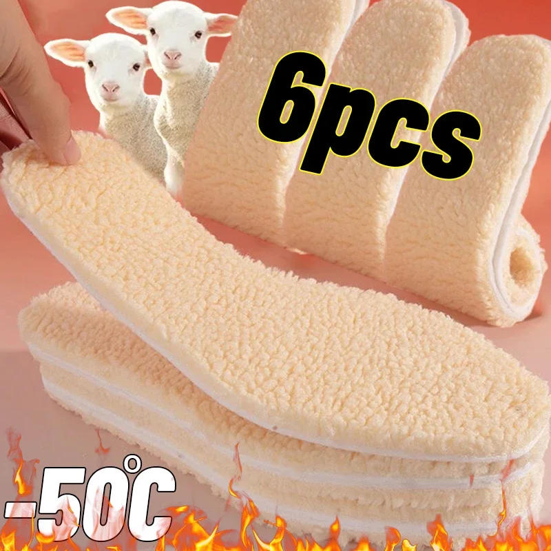 Description Picture 3 of itemUnisex Winter Alpaca Wool Insoles Self Heated Thermal Shoe Pads Sports Running Warm Plush Thickening Boots Inserts Paddings
