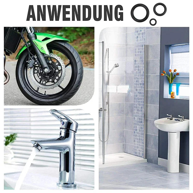 Description Picture 2 of item225PCS Rubber O Ring Oil Resistance O-Ring Washer Gasket Seals Watertightness Assortment Different Size With Plastic Box Kit Set