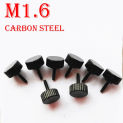 2PCS M1.6 Black Plating Manual Knurling High Platform High Head Screws Big Head Screws Step Screws Small Head Bolts