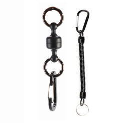 Portable Steel Fishing MRC Strong Magnetic Quick Release Clips Net Holder with Fishing Coil Lanyard Aluminum Carabiner