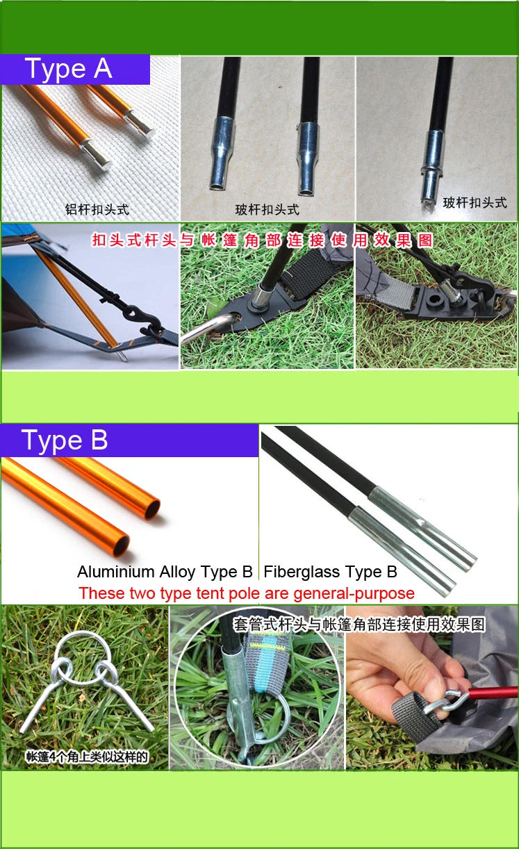 Description Picture 2 of item1pc Tent Pole 11mm 5.2M 5.6M 6M 6.39M 6.79M 7.18M Camping Aluminum Alloy Tent Pole  Accessories Camping Essential Accessories
