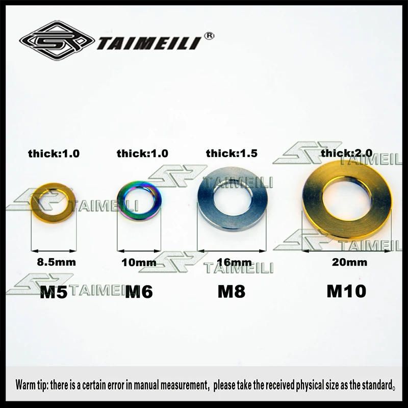 Description Picture 3 of itemTAIMEILI Titanium alloy flat gasket m5m6m8m10 color gasket