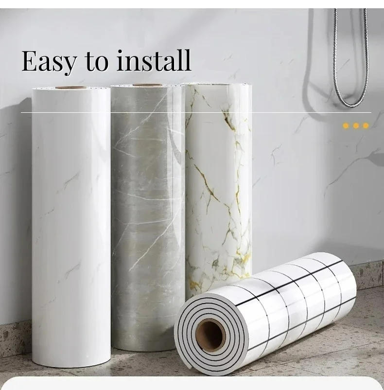Description Picture 4 of itemThick Foam Marble  Peel and Stick Wallpapers Waterproof Wall Stickers Imitation Tile Self Adhesive Wall Paper Bedroom Decoration