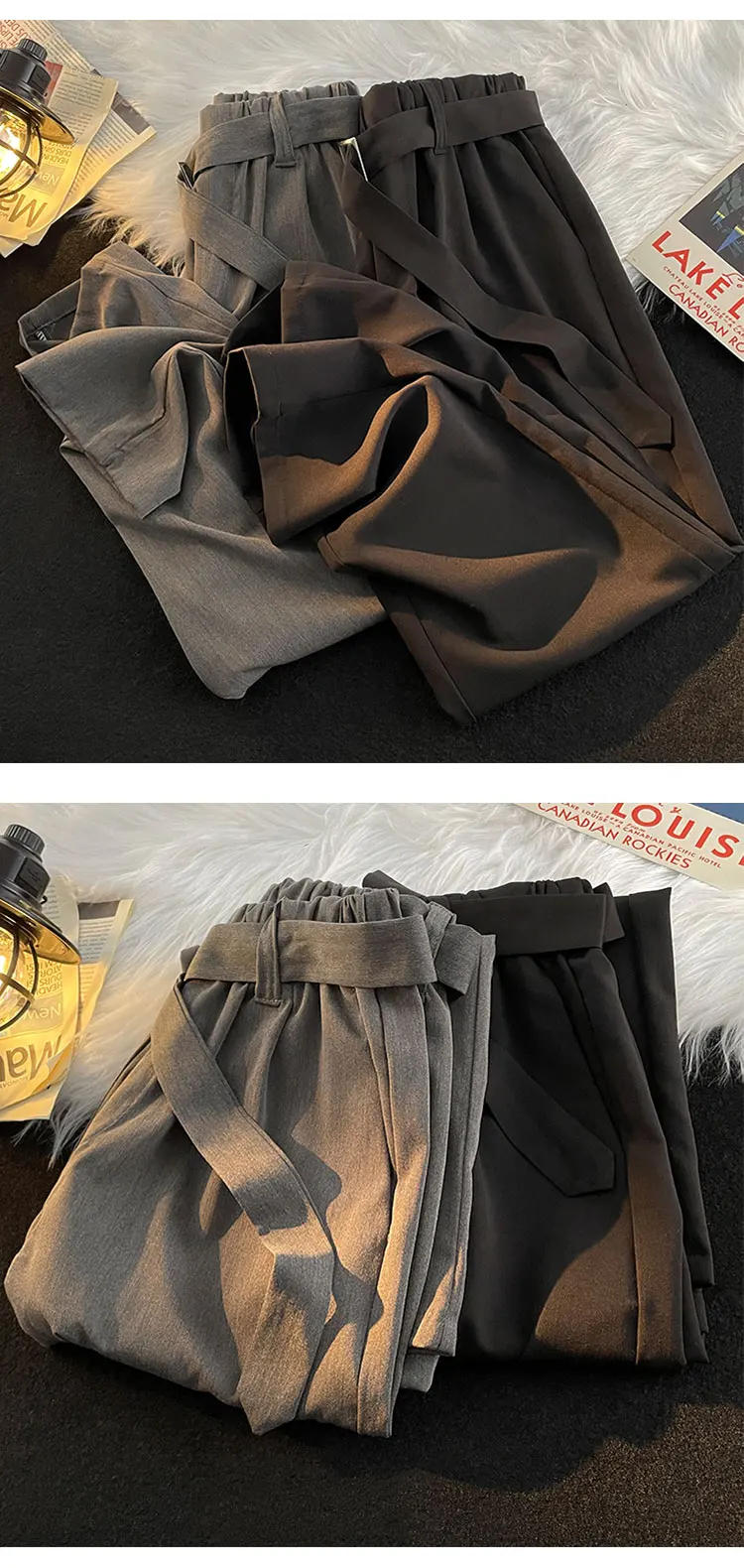 Description Picture 3 of itemMale Trousers Stretch Solid Smart Casual Men's Trousers Office Quick Dry Suit Pants New Spring Autumn Korean Straight Pants A108