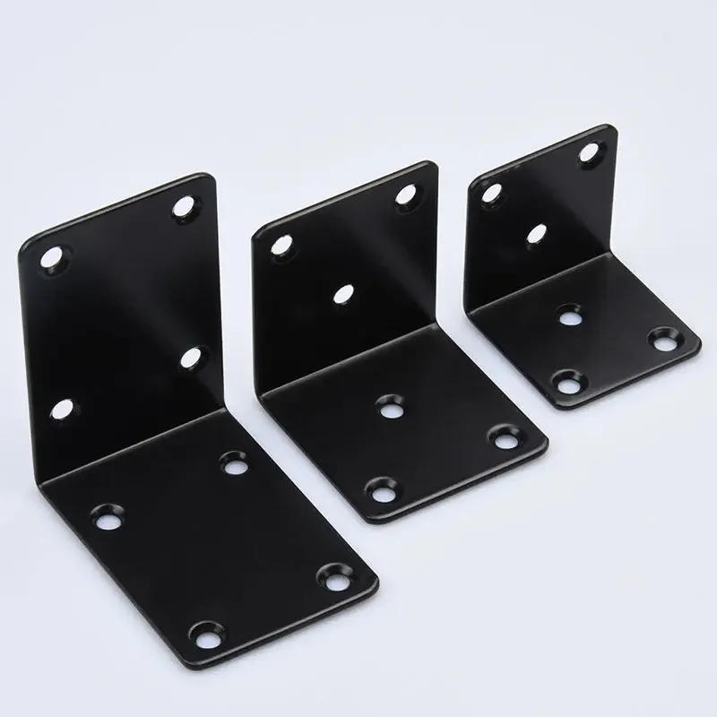 Description Picture 2 of item1PCS Furniture Black Stainless Steel 90 Degress  Angle Code Triangle Shelf Bracket L Type Reinforcement Fixed Connector