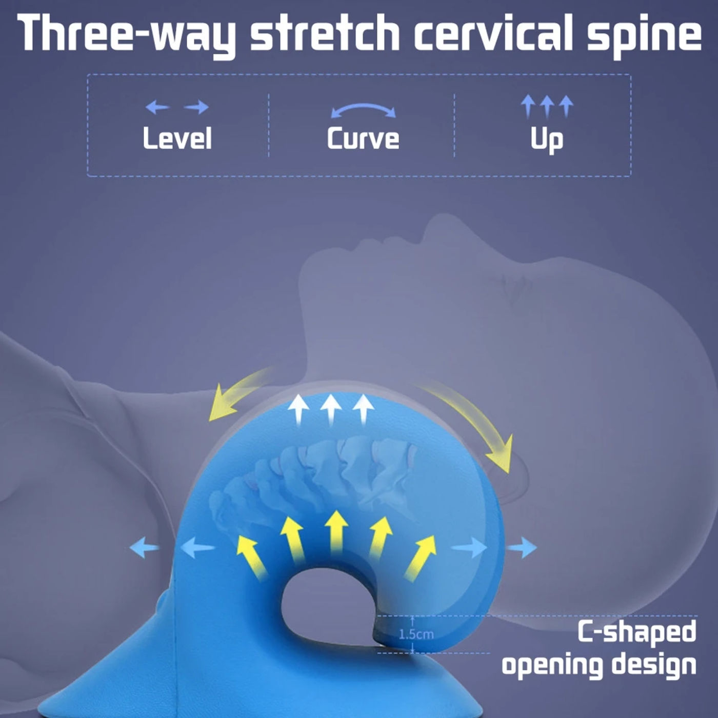 Description Picture 5 of itemCervical Neck Shoulder Stretcher Massage Pillow Traction Device Muscle Relaxation Relieve  Pain Cervical Spine Correction