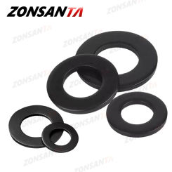 M2 M2.5 M3 M4 M5 M6 M8 M10 M12 M14 M16 M18-M45 Carbon Steel Grade 8.8 Black Flat Washer Plain Gasket Meson Pad Ring Spacer Shim