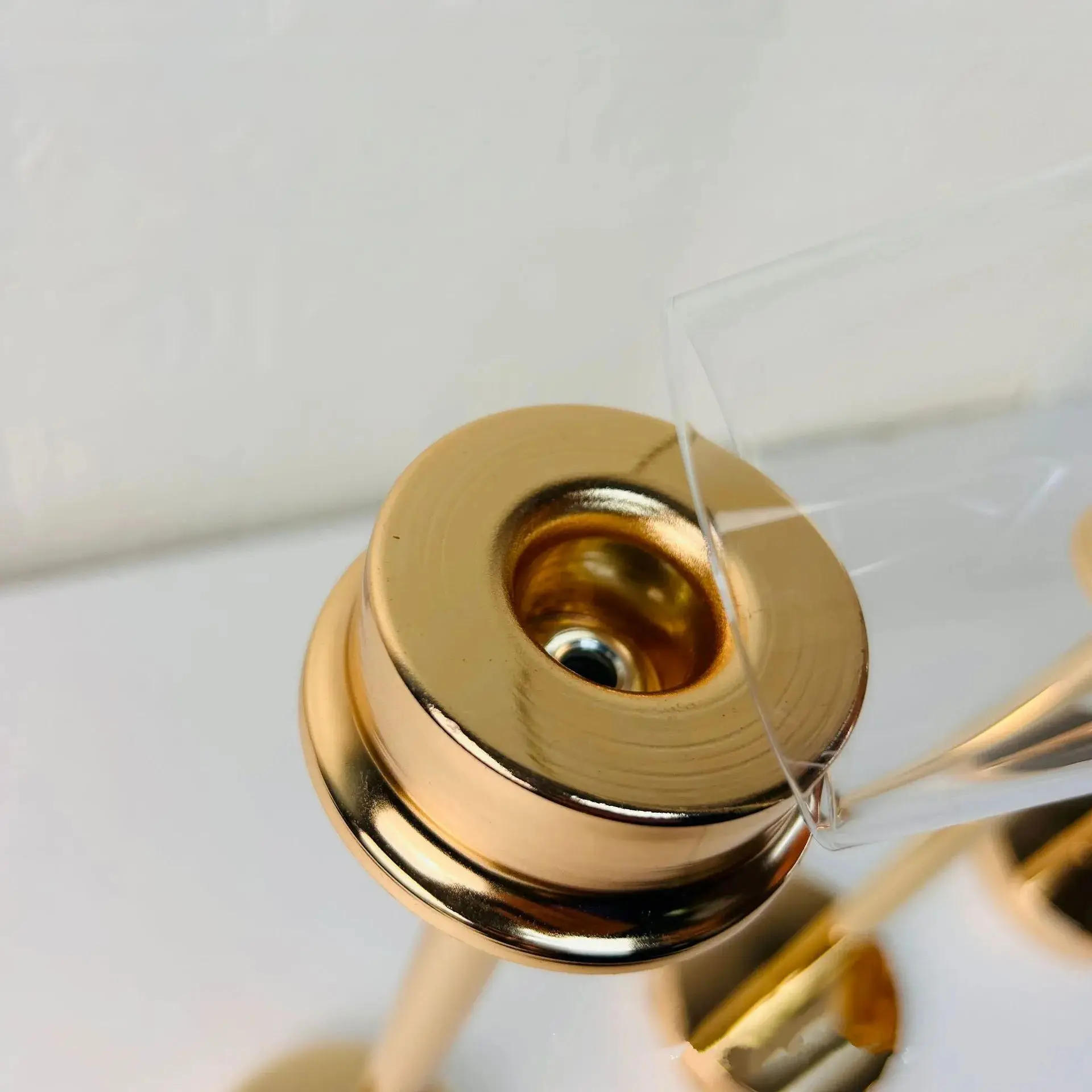 Description Picture 6 of item3Pcs,Gold Hurricane Candle Holder and Candles 3 Size Gold Acrylic Candlestick with Metal Cylinder Stand for Table Centerpiece