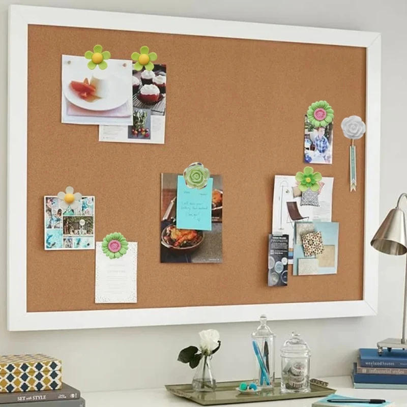 Description Picture 3 of itemPack of 30 flower Push Pins Colorful Flower Thumbtack for Bulletin Board