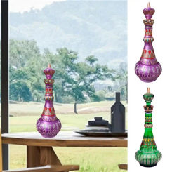 I Dream Of Jeannie Bottle From Mario-Della Casa-Second Season MIRRORED Purple Bottle Pagoda Spirit Bottle Decoration
