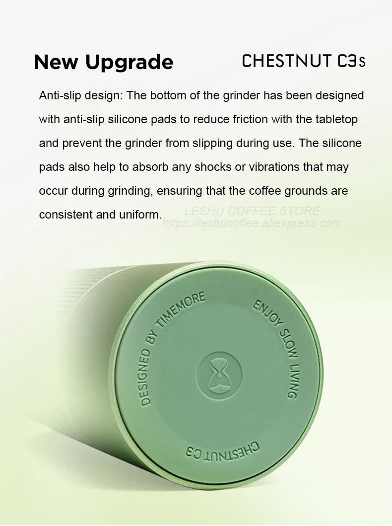 Description Picture 5 of itemTIMEMORE Chestnut C3S / C3ESP Manual Coffee Grinder Upgrade All-metal Body & Anti-slip Design Portable Grinder S2C Burr Inside