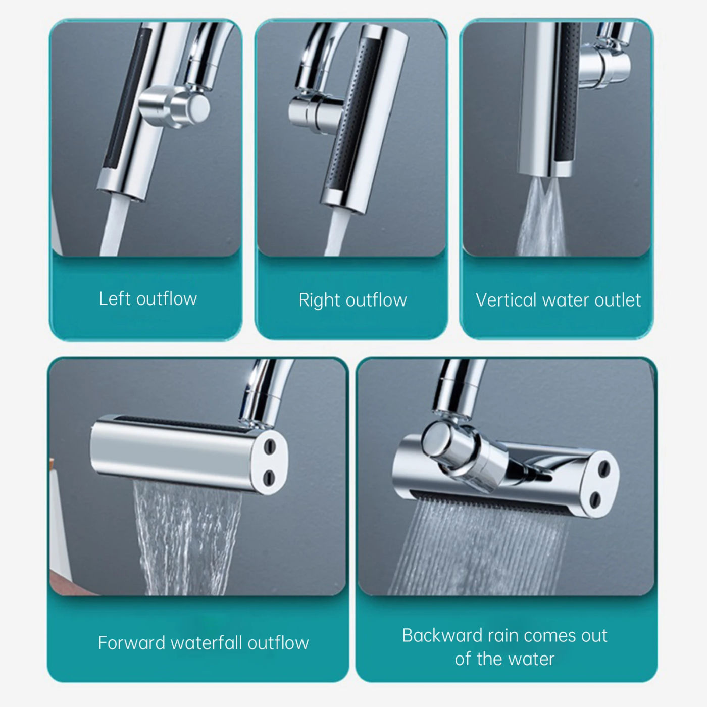 Description Picture 3 of itemWaterfall Faucet Head Kitchen Bathroom Multifunctional Nozzle Anti Splashing Tap Sink Faucet 360 Rotate Hot Cold Sink Mixer