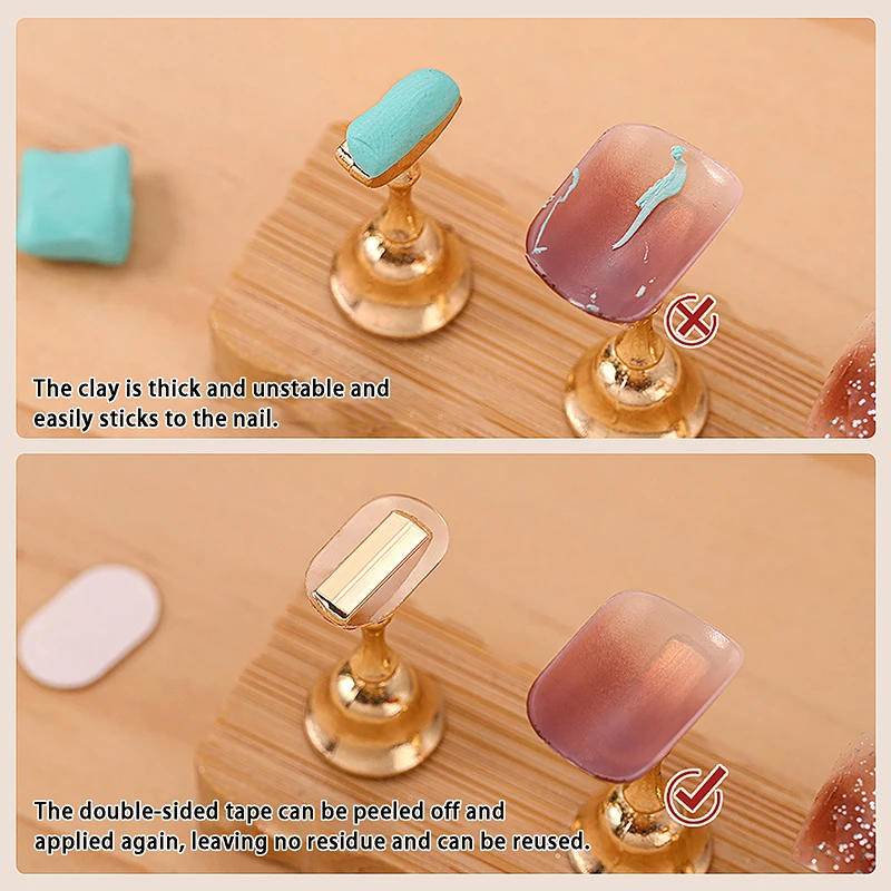 Description Picture 4 of item100Pcs Nail Double-side Adhesive Tape For False Nails Display Stand Tools Manicure Adhesive Strip Traceless And Transparent