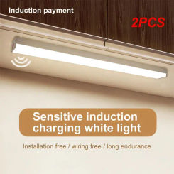 2PCS 10-40cm Bar Light Motion Sensor LED Under Cabinet Lights USB Rechargeable Dimmable Lighting for Wardrobe closet corridor