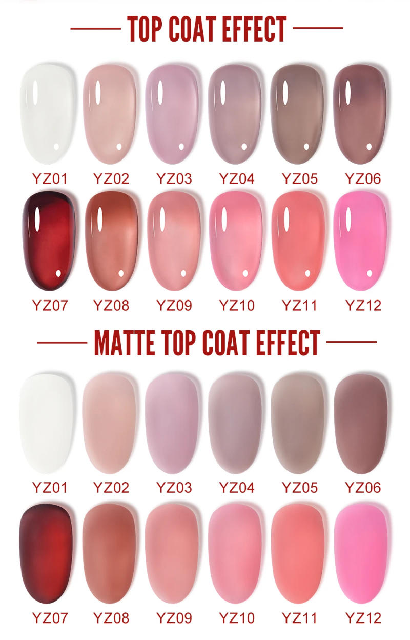 Description Picture 6 of itemYOKEFELLOW Jelly Nail Gel Polish Semi Permanent Nude Color Nail Gel Polish Clear French Gel Varnish Soak Off UV LED Gel for Nail