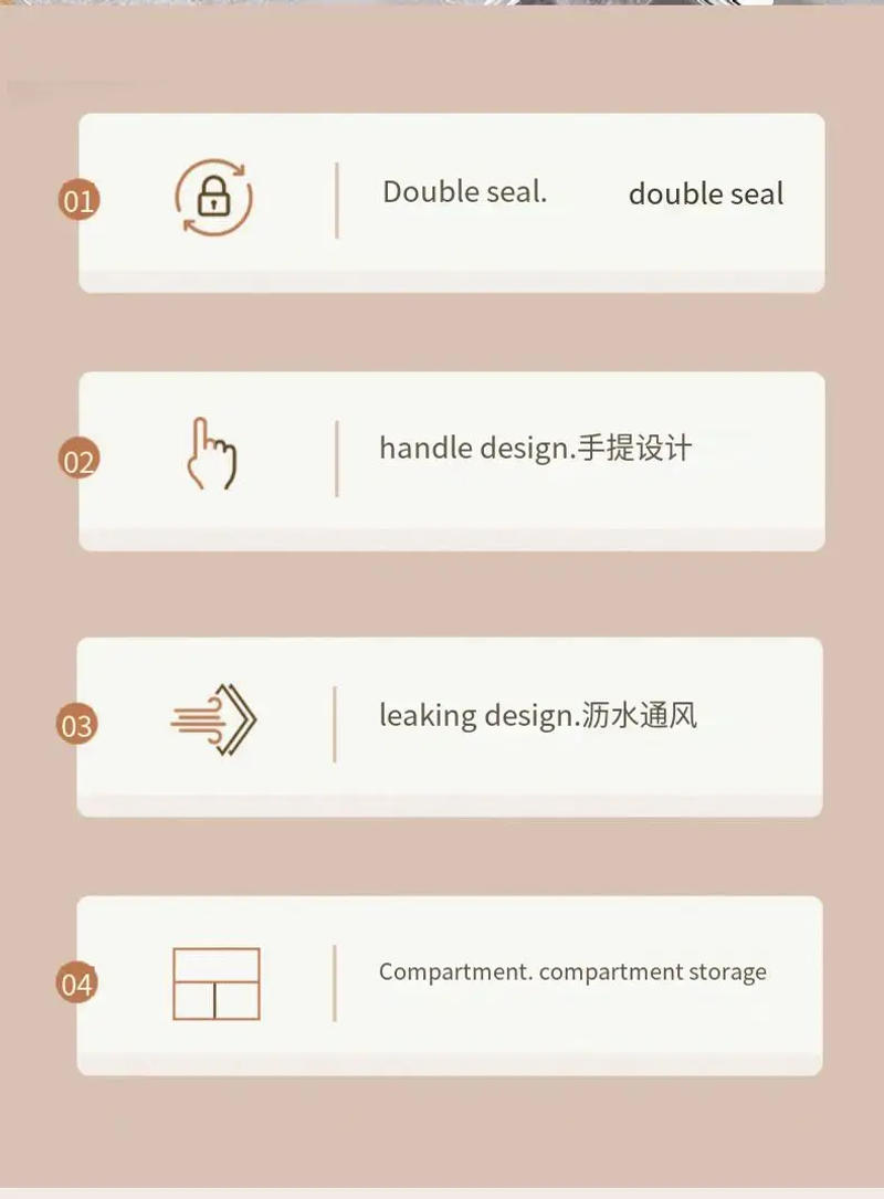 Description Picture 3 of itemKitchen Drain Box, Interval Preservation Box, Refrigerator Storage Basket With Handle Storage Box, Made Of PET Material, White