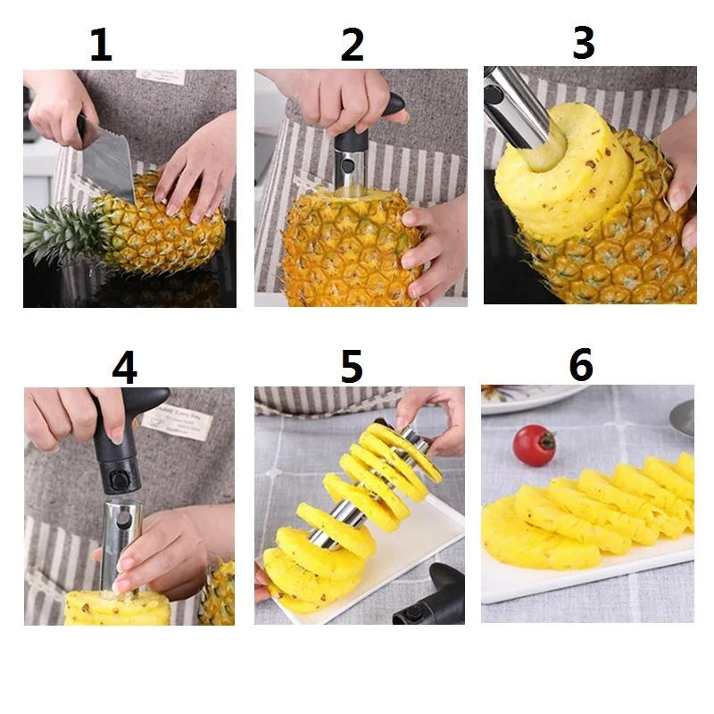 Description Picture 2 of itemPineapple Slicer Stainless Steel Coring Peeler Cutter Fruit Tools Easy Using