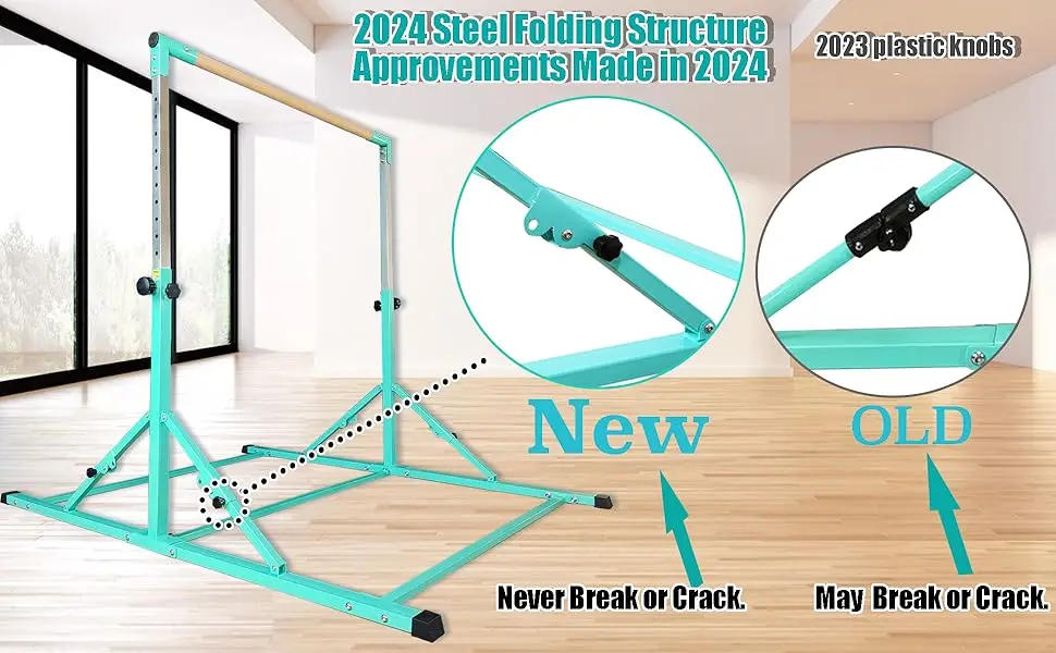 Description Picture 5 of itemFoldable Gymnastics Bar, 6FT Gymnastic Horizontal Bars, Folding Training Bar for Kids and Teenagers 3-18