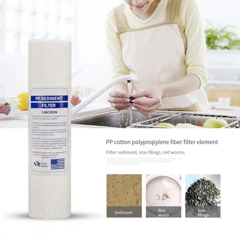Description Picture 5 of item10 PCS Universal Water Filter PP Cotton Filter Cartridge Sediment Water Filters Polypropylene Material Durable Easy Install