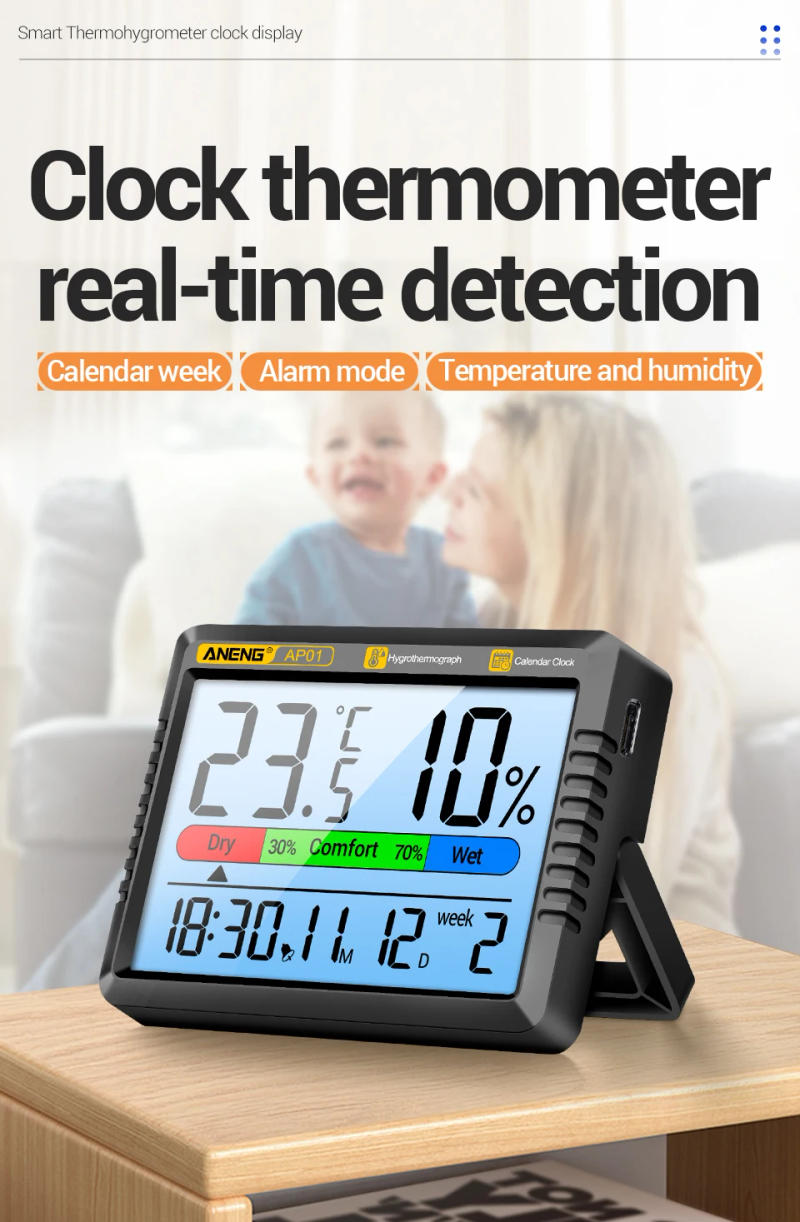Description Picture 2 of itemANENG AP01 Moisture Meters Thermohygrometer  Multiscene Measurement High Definition  Digital Air Hygrometer  humidity meter