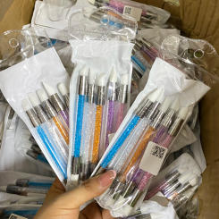 5Pcs/Set Sculpture Dotting Pen Nail Art Silicone Brush Dual-ended Carving Painting Embossing Pen Silicone Flower Sculpture Tools