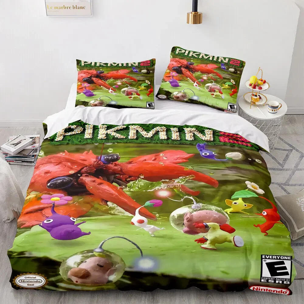 Description Picture 6 of itemNew 3D Game PIKMIN Bedding Sets  Comforter Quilt Bed Cover Duvet Cover Pillow Case 2-3 Pieces Sets Kids Adult Size Home Textiles