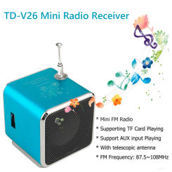 TD-V26 Speaker Mini Bluetooth 5.0 FM Radio Receiver MP3 Player Soundbar TF Card