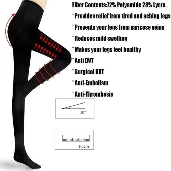 Description Picture 6 of itemWomen Tights Slim Stockings Compression Pantyhose Sculpting Sleep Leg Shaper Pants Anti Varicose Veins Pantyhose Warm Stockings