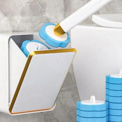 Bathroom Bowl Wand Toilet Bowl Wand Disposable Toilet Bowl Brush Wall Toilet Wand Kit Wall Mounted Household Cleaning Brushes