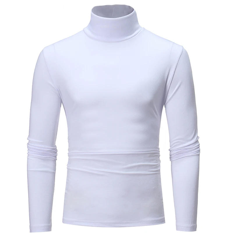 Description Picture 5 of itemCasual Men's Thermal Underwear Slim Turtleneck tops Long Sleeve solid color basic Tops T-shirt undershirts Pullover man clothing