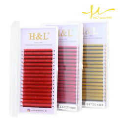 H&L Mixed Length Color Eyelash 7-15mm Artificial Mink Hair Personalized Eyelash Extension Tool