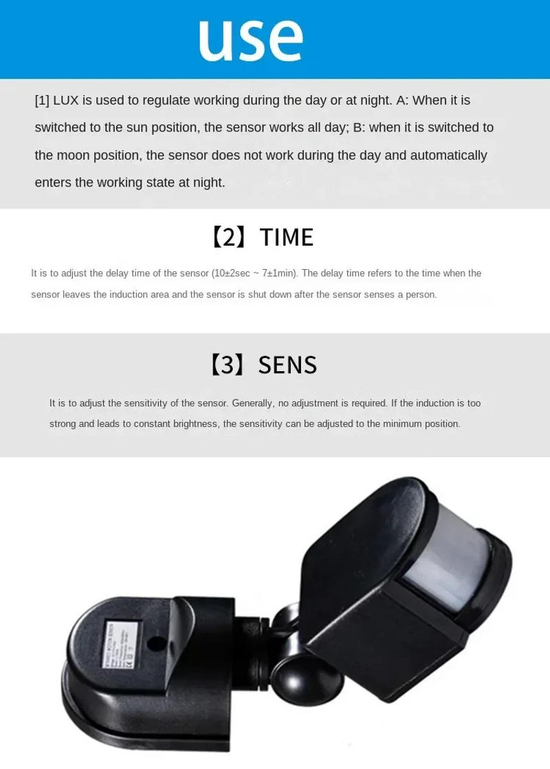 Description Picture 4 of itemPIR Motion Sensor Switch 110V~265V LED Infrared PIR Motion Sensor Detector Wall Light Switch Wholesale Dropshipping