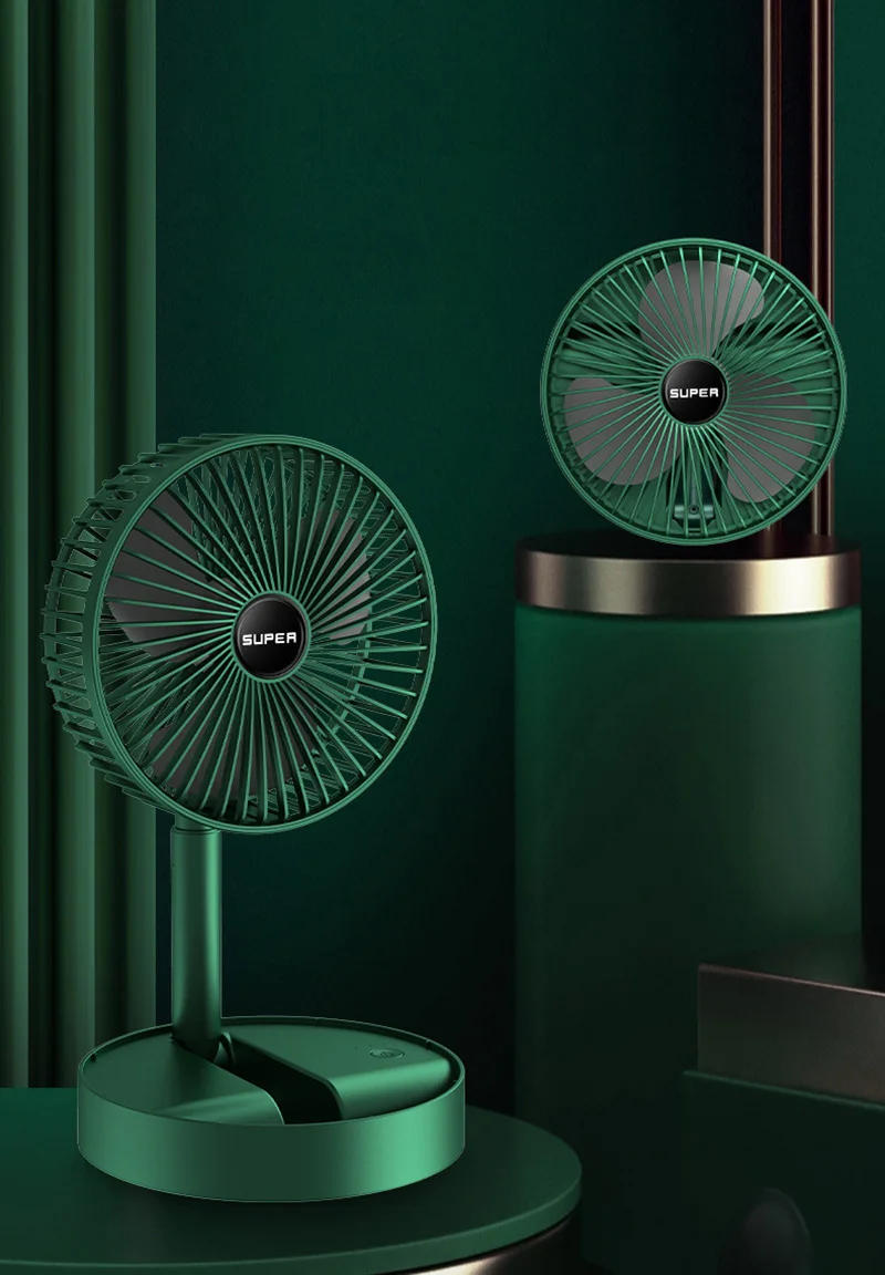 Description Picture 2 of itemNew Adjustable Folding Fan Small Cooling Handy Desk Low Noise Home Charging USB High Duration Standby Mini Electric Fan