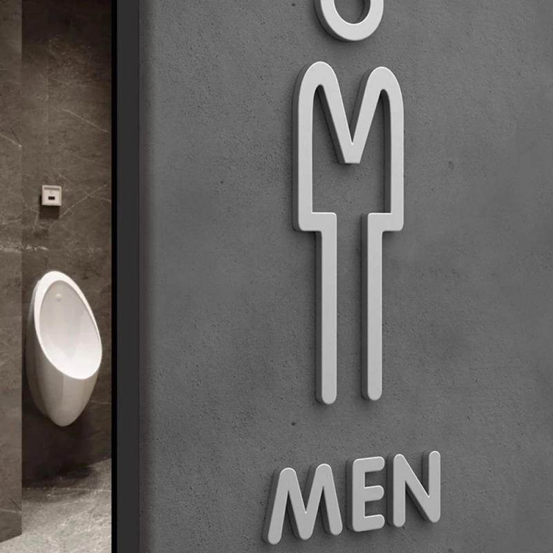 Description Picture 5 of itemMatte Black Gold Toilet Sign Plate Acrylic 3D Wash Room Door Wall Label Sticker Wc BathRoom Signage Board Art Hotel Home Decor