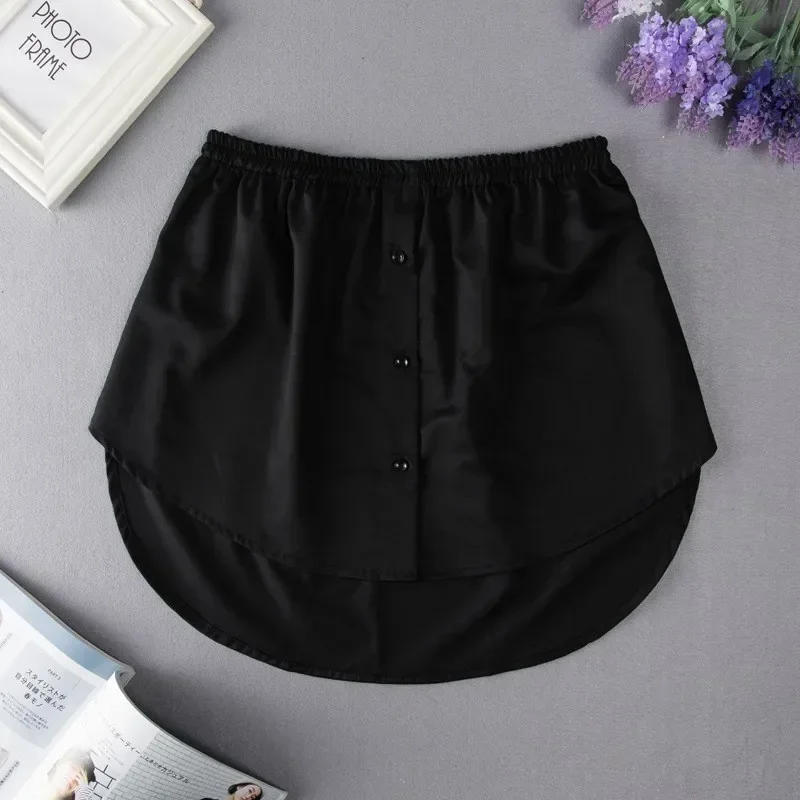 Description Picture 4 of itemS-3XL Women Fake Shirt Black White Hem Detachable Underskirt Irregular Tail Blouse Hem Extender Mini Skirt Layered Inner Layer