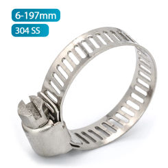 Wholesale 2-10pcs hose clamp adjustable 6-197mm Stainless Steel worm gear hose clip hose lock for water pipe plumbing