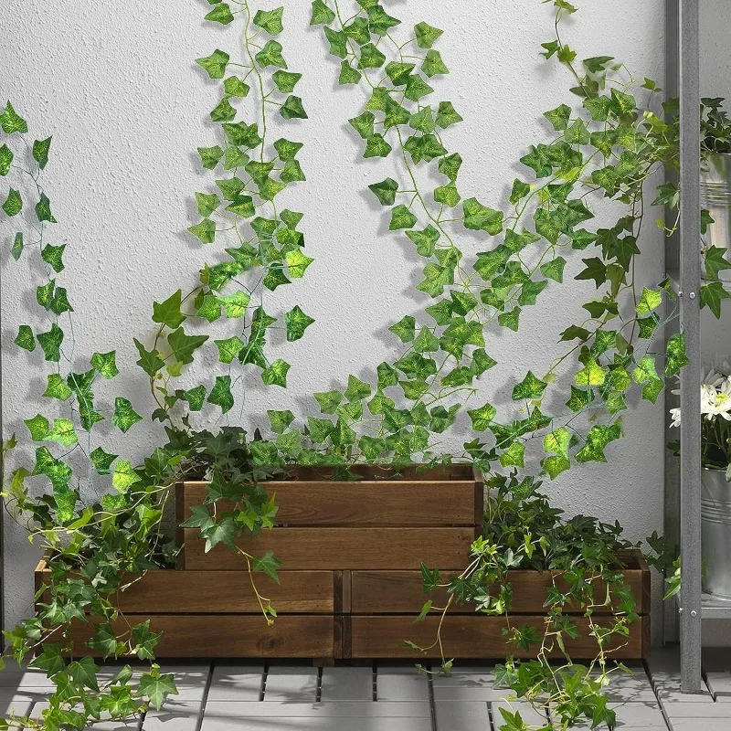 Description Picture 5 of itemArtificial Green Ivy Leaf Garland Hanging Vines Fake Plants DIY Fake Wreath Leaves Outdoor Garden Wedding Party Home Decoration