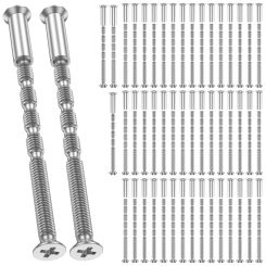 50 Set Door Handle Screw Universal M4 Door Handle Bolt Carbon Steel Connecting Screws and Sleeves Male to Female M4×16 Cross