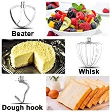 Description Picture 6 of itemMixer, 9.5 Qt , 6-Speed Tilt-Head Food Dough Mixer, Electric Kitchen Mixer with Dough Hook, Flat Beater & Wire Whisk,