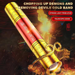 Newest LED Flashlight Black Myth WuKong Golden Cudgel Stick Hand Torch USB Rechargeable Flashlight Outdoor Emergency Light