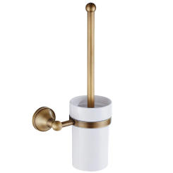White Sturdy Construction Easy Installation - Bathroom Toilet Brush Holder For Hassle-Free Cleaning Rust-resistant as shown 1