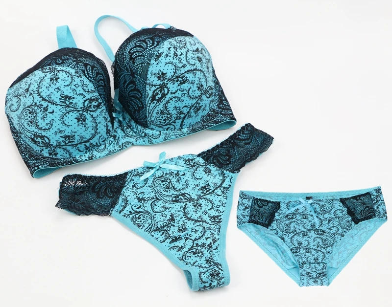 Description Picture 6 of item2024 New Sexy Bra Sets For Women 3 Piece Underwear Strap Transparent BCDEF Cup Female Beige Black Blue Purple Red White Lingerie