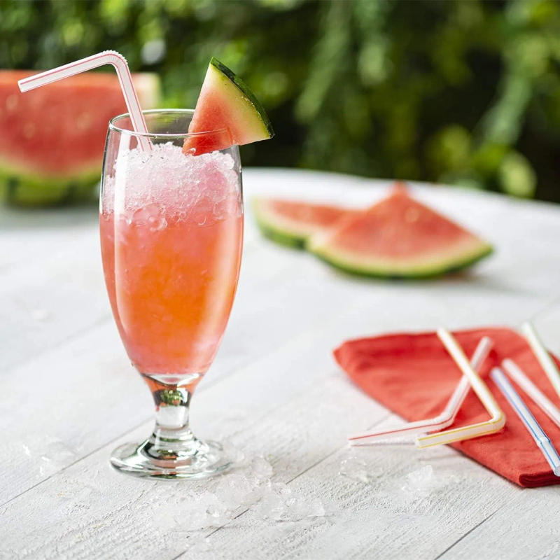 Description Picture 4 of item100pcs Disposable Plastic Drinking Straws - Flexible Drinking Straws Long Plastic Straws Drinking Straws Bendable Colorful