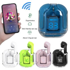 Wireless Earbuds Bluetooth Headset Transparent Headphones LED Digital Display HiFi Stereo Sound Earphones for All Smartphones