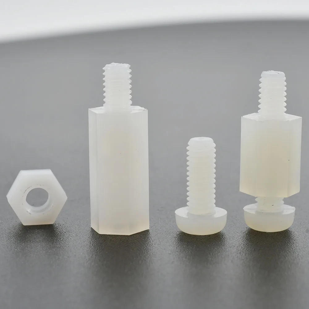 Description Picture 6 of itemWhite Nylon Standoff Thread Screw Bolt Nut Set M2 M2.5 M3 M4 M5 M6 Motherboard Standoffs Spacers Male To Female Hex PCB Pillars